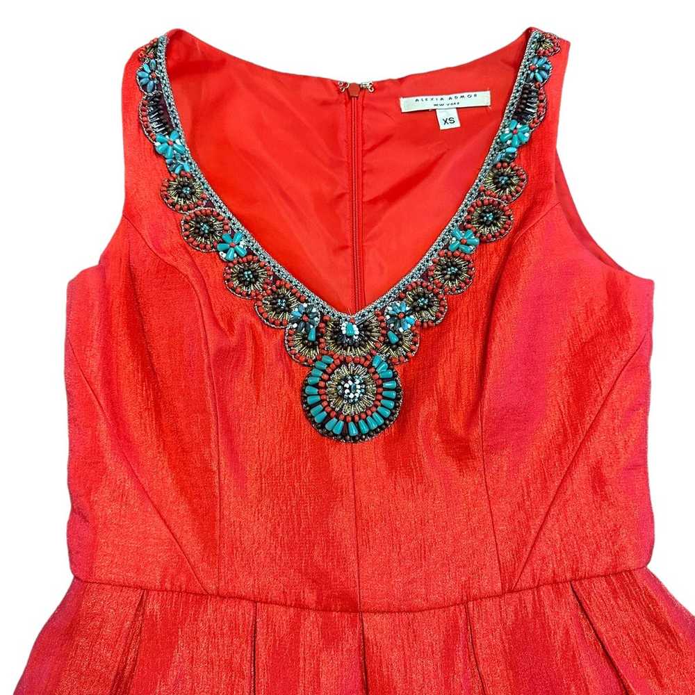 Alexia Admor Womens red dress with turquoise bead… - image 2