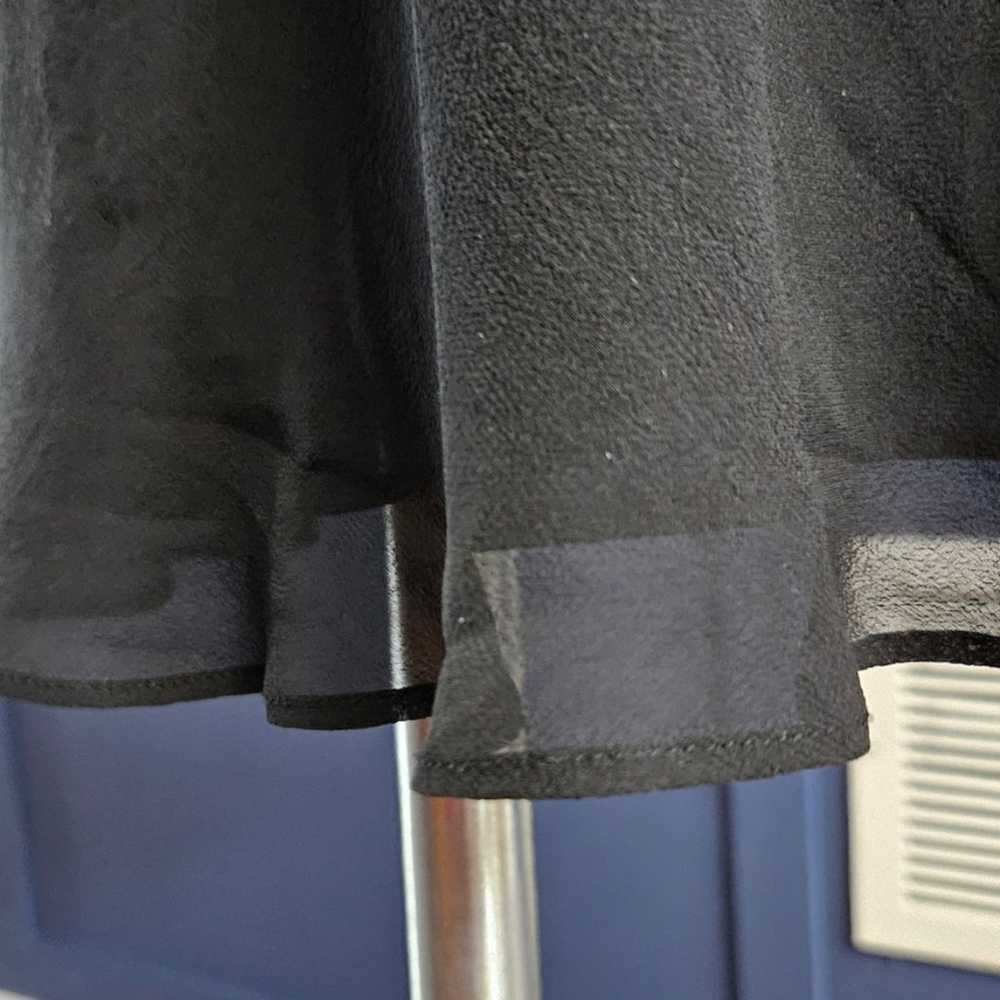 Express Sheer Sleeve V Neck Black Silk Dress sz 8 - image 4