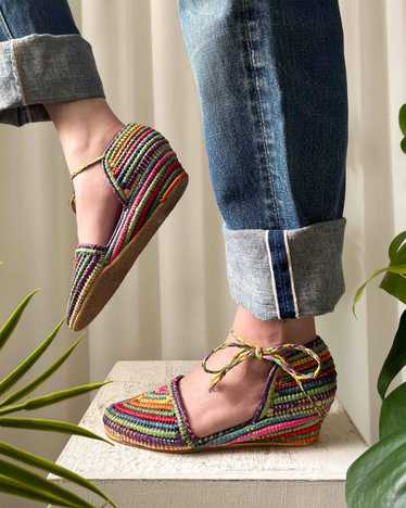 50s Woven Rainbow Shoes | 6