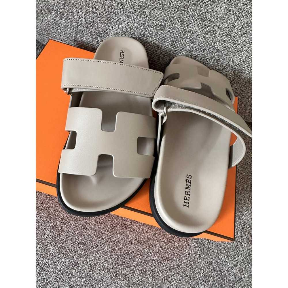 Hermès Chypre leather sandal - image 4