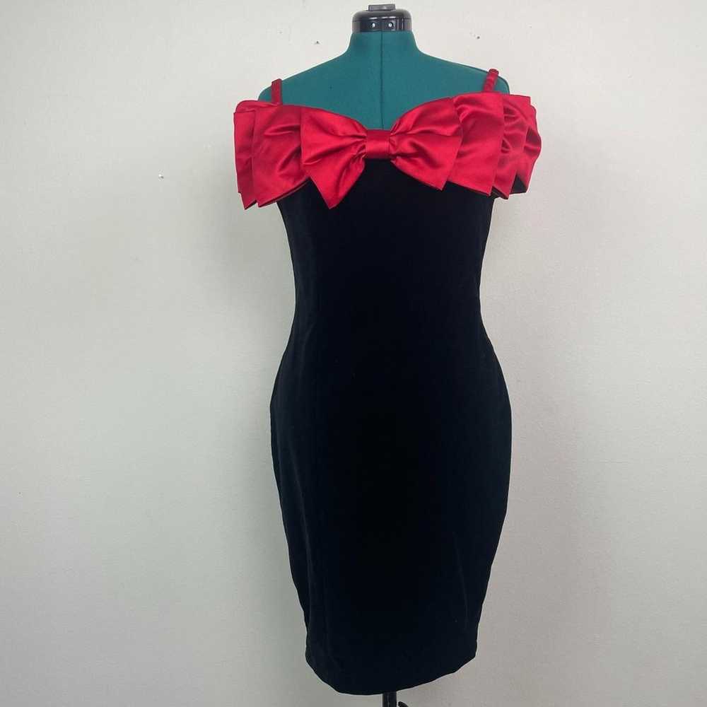 Debut Velvet Bow Dress, Size 12 - image 1