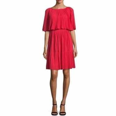 Kate Spade Red Pleated Cape Dress