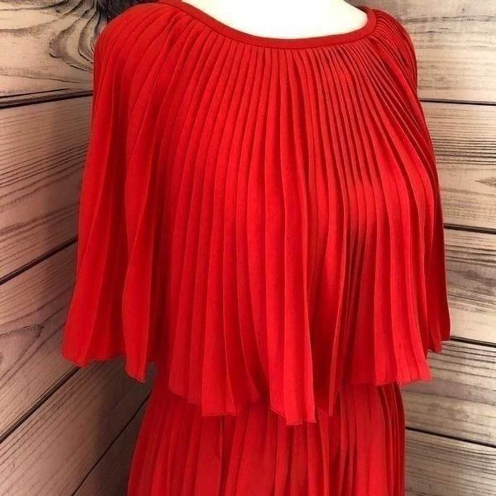 Kate Spade Red Pleated Cape Dress - image 4