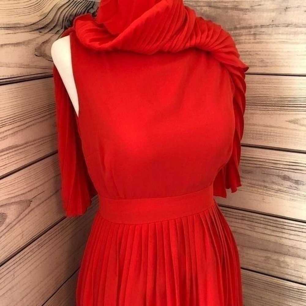 Kate Spade Red Pleated Cape Dress - image 5