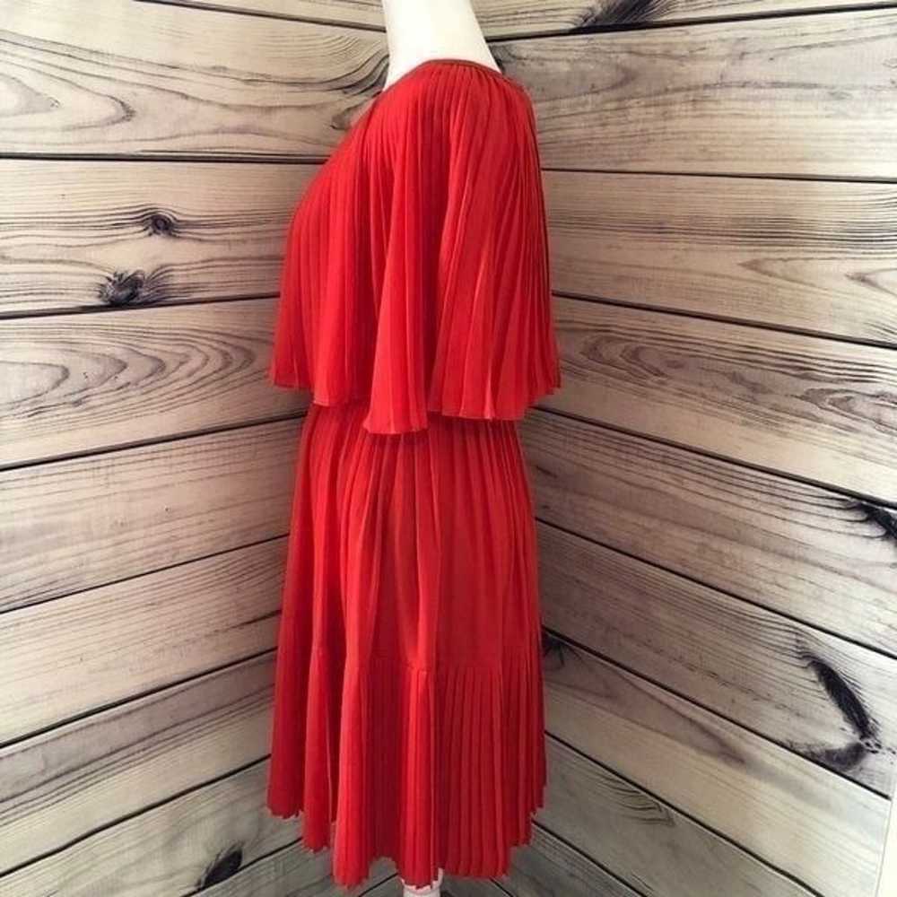 Kate Spade Red Pleated Cape Dress - image 7