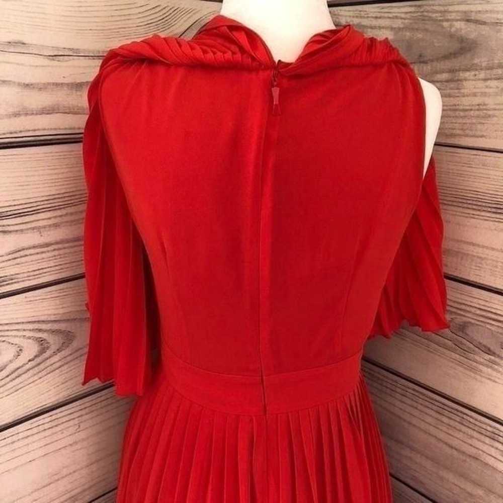 Kate Spade Red Pleated Cape Dress - image 9