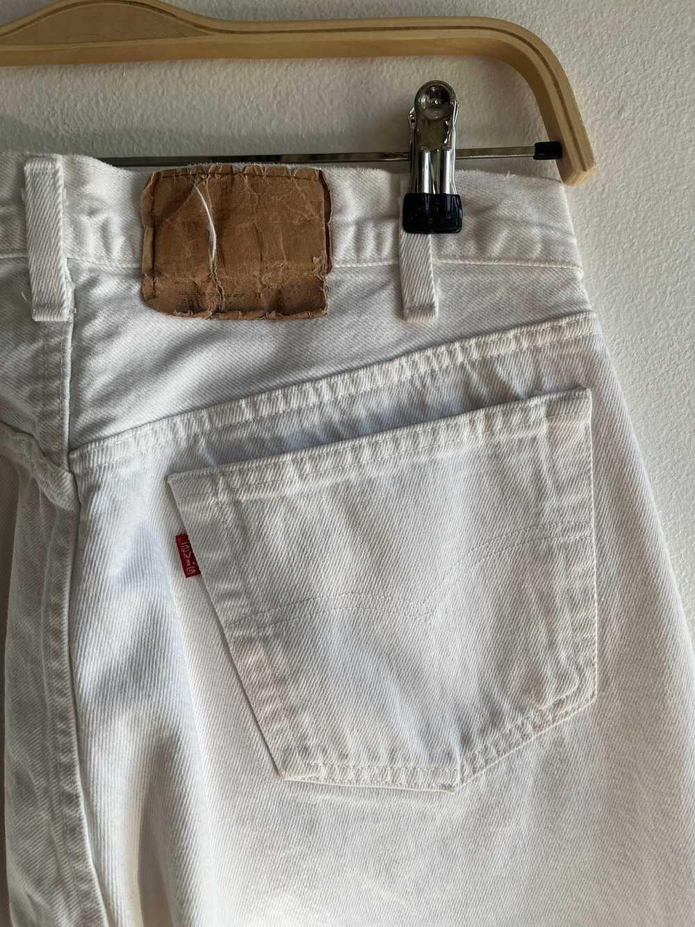 Vintage 1980’s Levi’s 501 White Denim Jeans - image 4