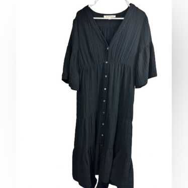 Xirena Kendall black gauze tiered midi dress - image 1