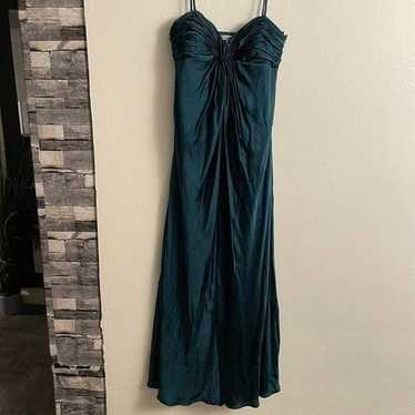 laundry by design satin ruched chest maxi dress