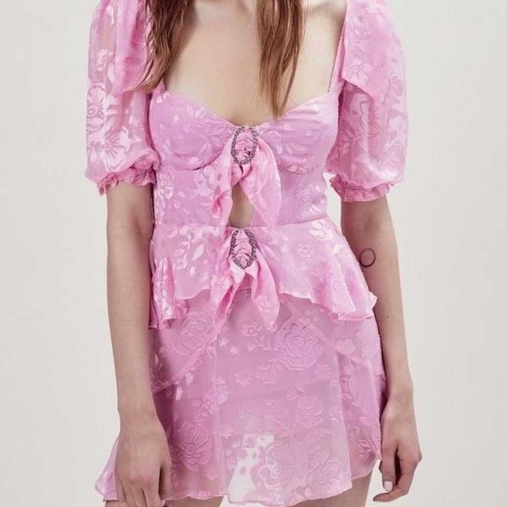 NWOT For Love & Lemons Cosmo Pink Mini Dress XS - image 1