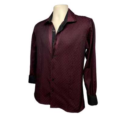 Barabas Barabas Designer Burgundy Button Up Dress 