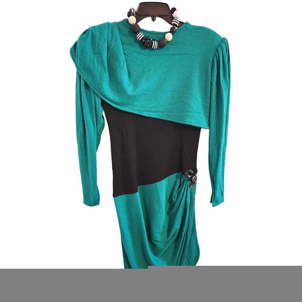 Vintage 1980s Emanuel Ungaro Paris Green & Black … - image 2