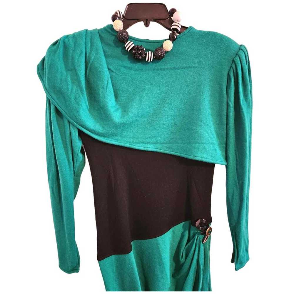 Vintage 1980s Emanuel Ungaro Paris Green & Black … - image 3