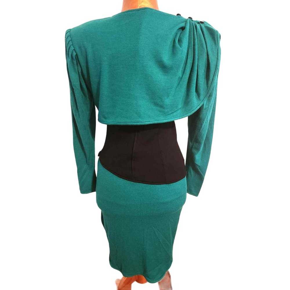 Vintage 1980s Emanuel Ungaro Paris Green & Black … - image 7