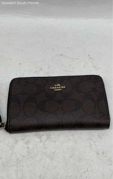Coach Womens Brown And Black Printed Wristlet
