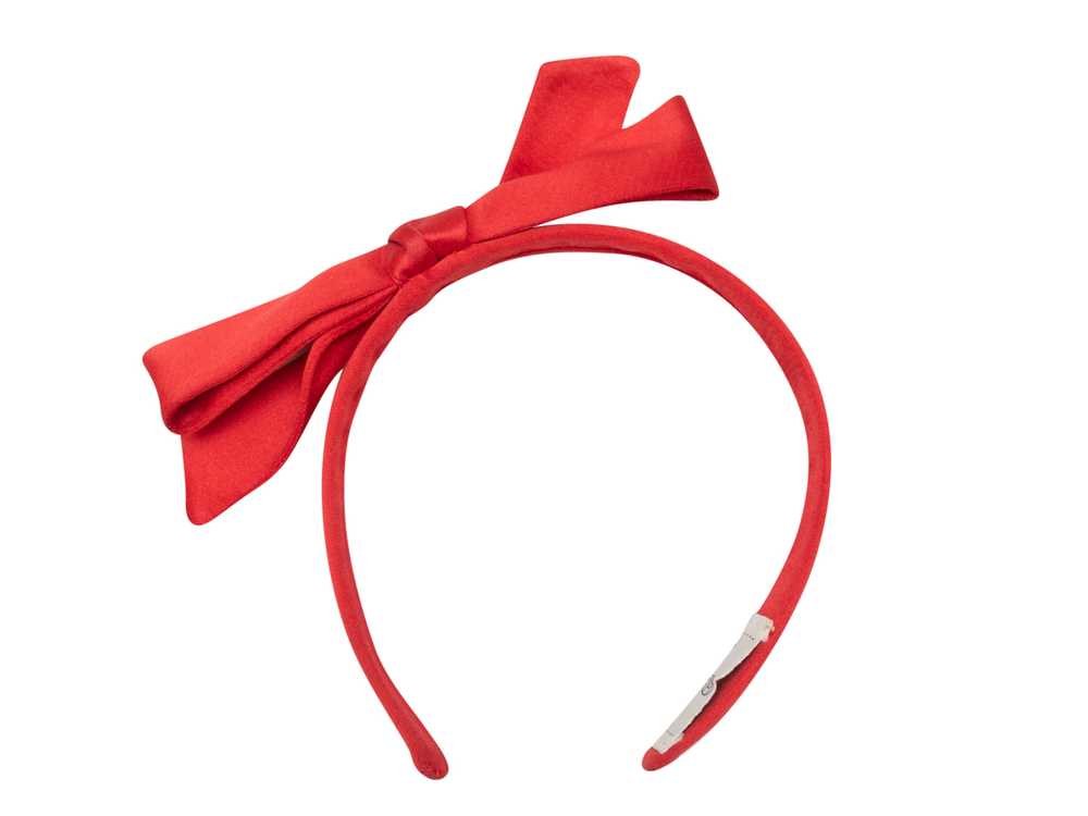 Red Chanel Silk Bow Headband - image 1