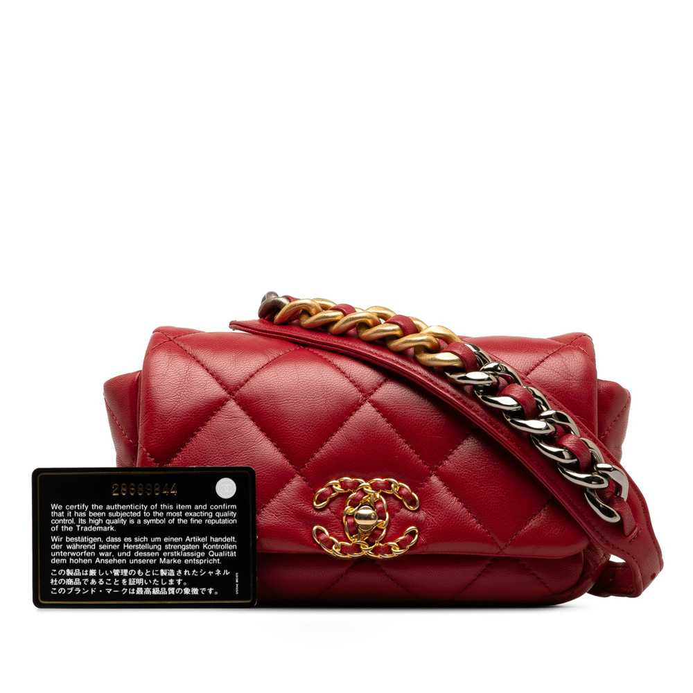 Red Chanel Lambskin 19 Belt Bag - image 9