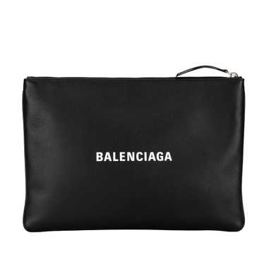 Black Balenciaga Leather Everyday Clutch