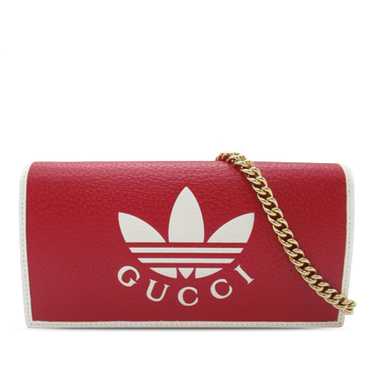 Red Gucci Adidas Leather Wallet on Chain Crossbody