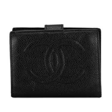 Black Chanel CC Caviar French Small Wallet