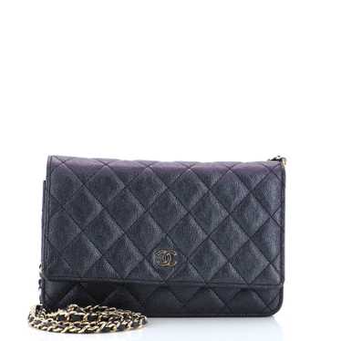 CHANEL Wallet on Chain Quilted Iridescent Caviar