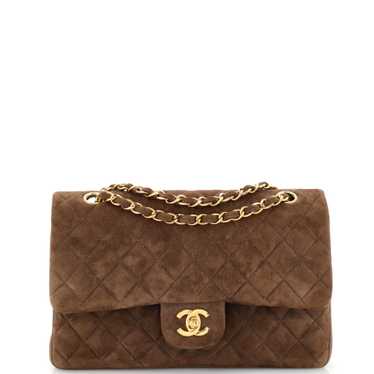 CHANEL Vintage Classic Double Flap Bag Quilted Sue