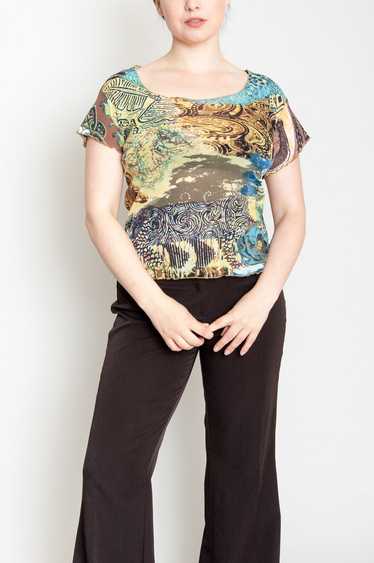 Semi-transparent mesh top Colorful With Pattern - image 1