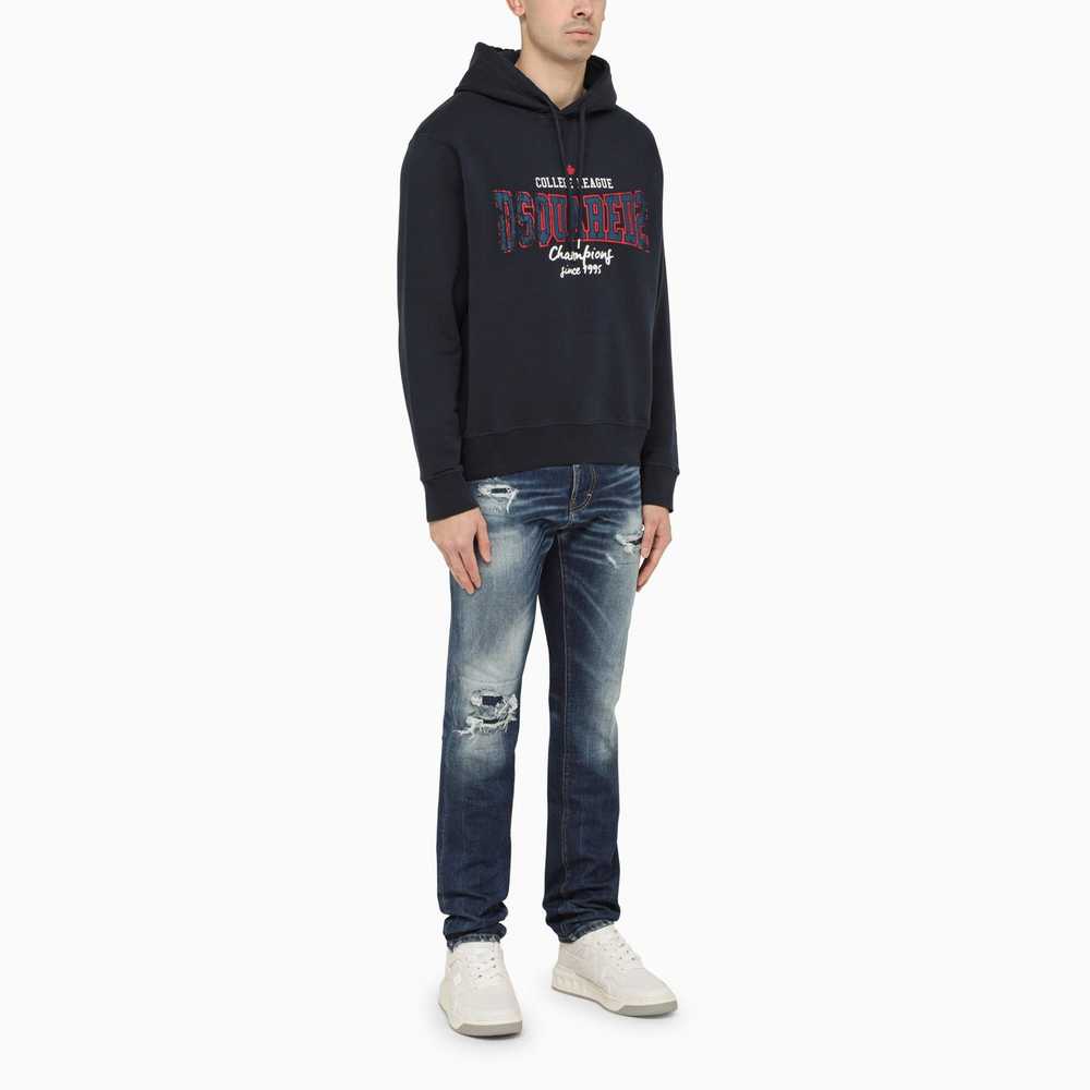 Dsquared2 Dark Blue Cotton Hooded Sweatshirt With… - image 2
