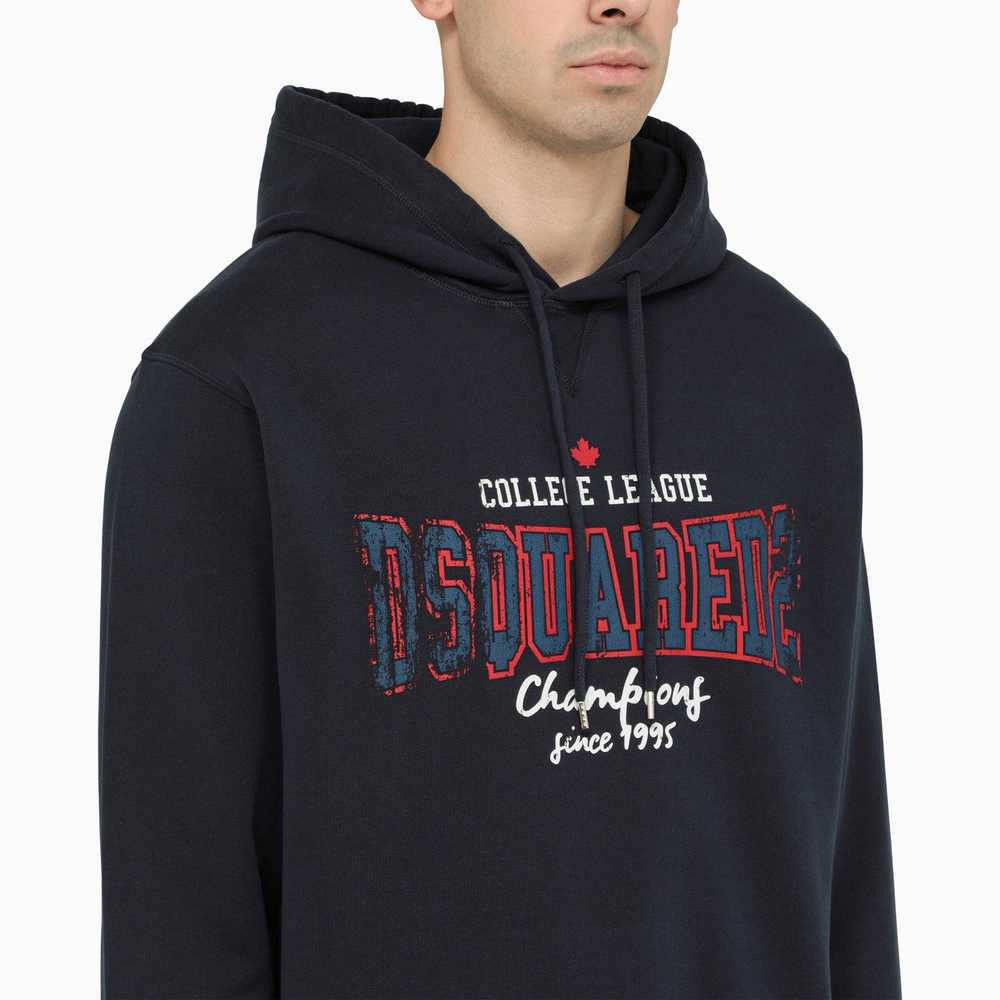 Dsquared2 Dark Blue Cotton Hooded Sweatshirt With… - image 4