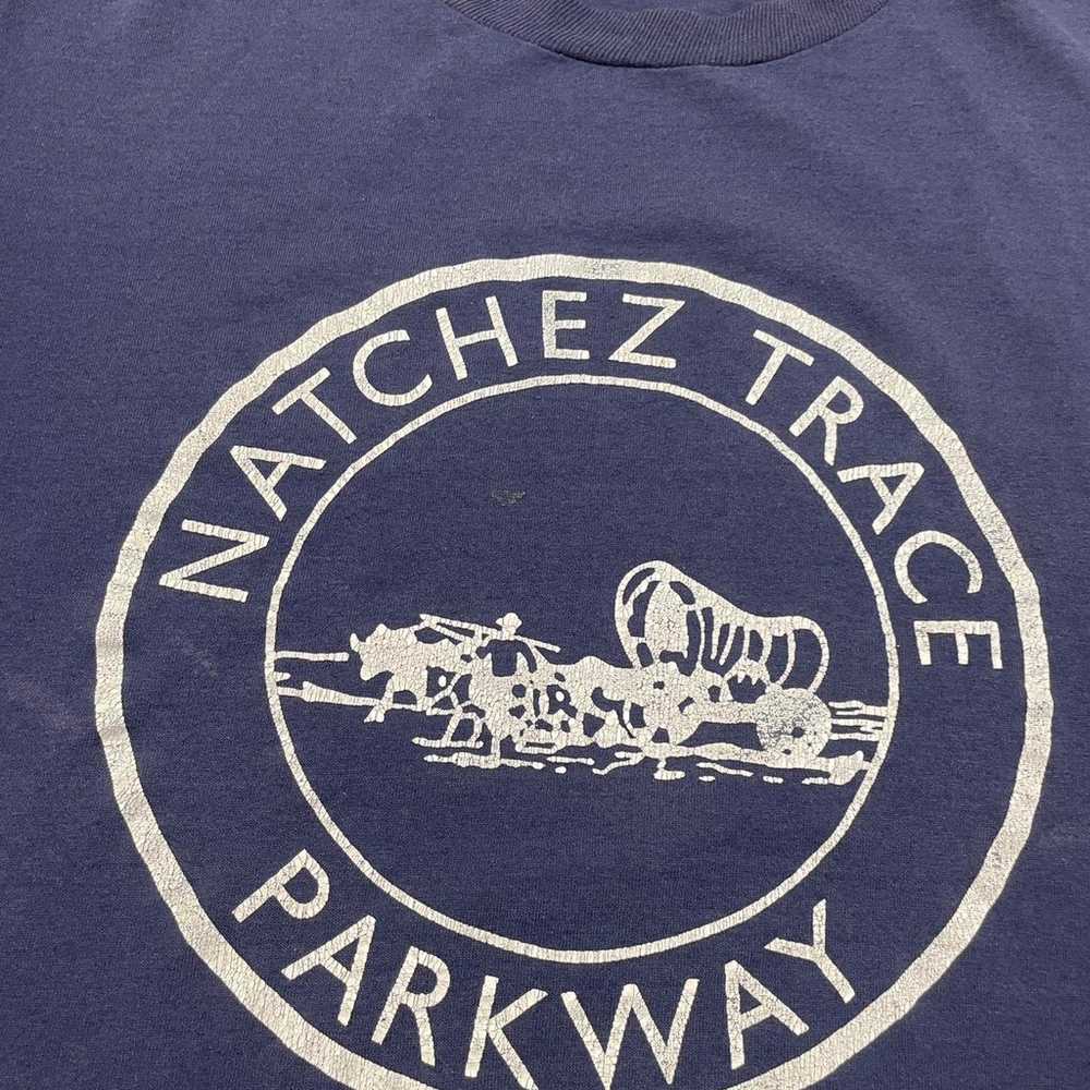 Vintage 90s Natchez Trace Parkway Navy Blue Graph… - image 5