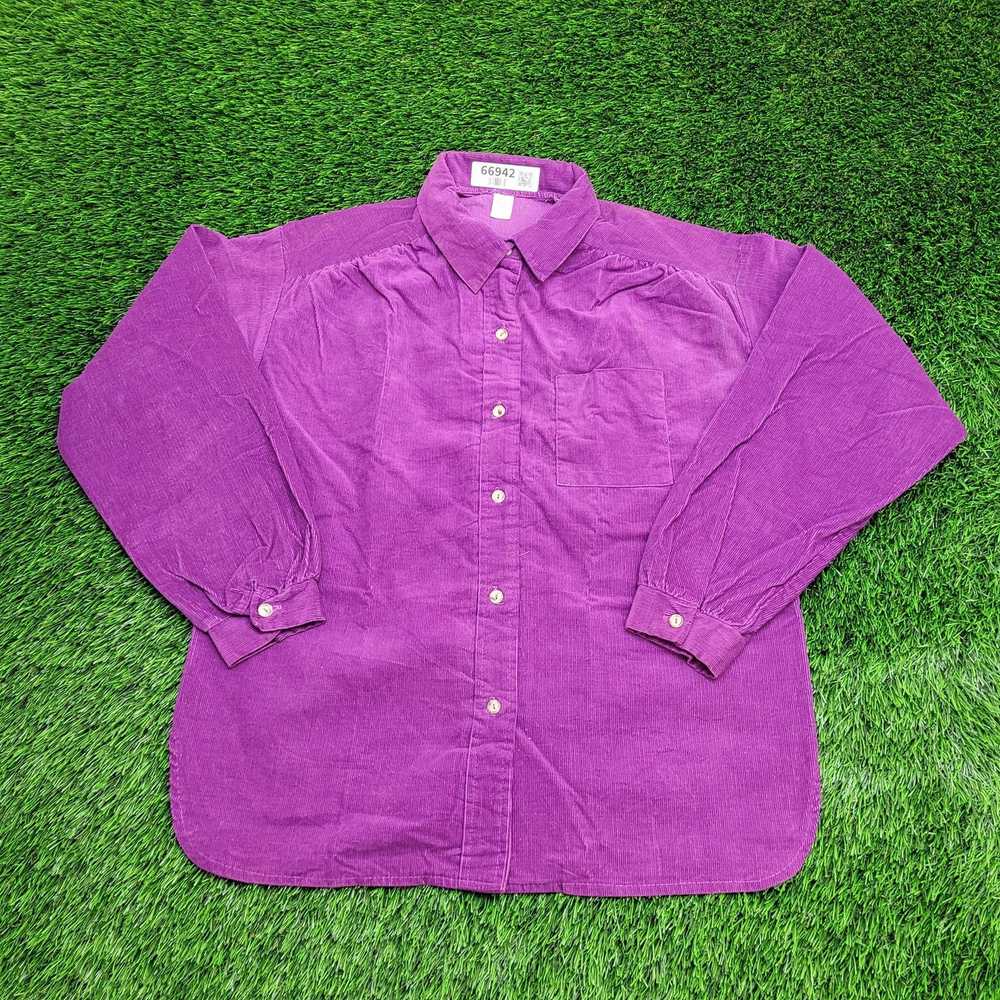 Other Vintage 90s Corduroy Baggy Button Shirt Lar… - image 1