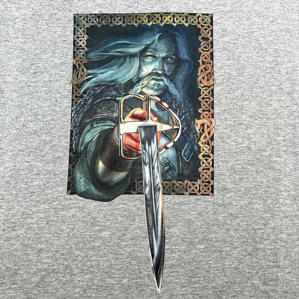 Vintage Warrior Fantasy T-Shirt Adult Medium Gray… - image 2