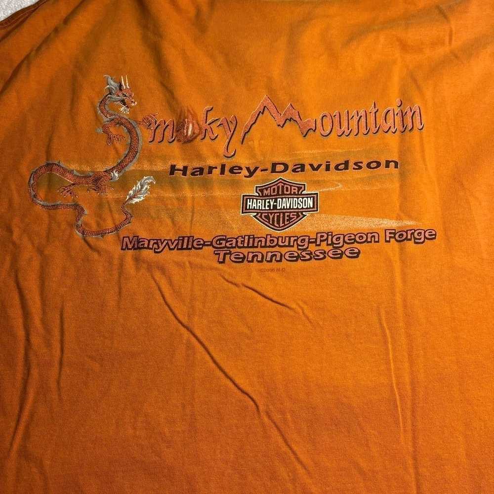 harley davidson tee shirt Orange Smokey Mountain … - image 2