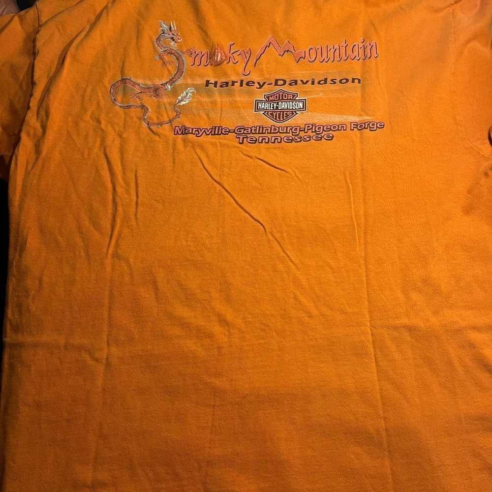 harley davidson tee shirt Orange Smokey Mountain … - image 5