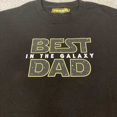 Father “Best Dad in The Galaxy” Men’s Black Tee N… - image 1