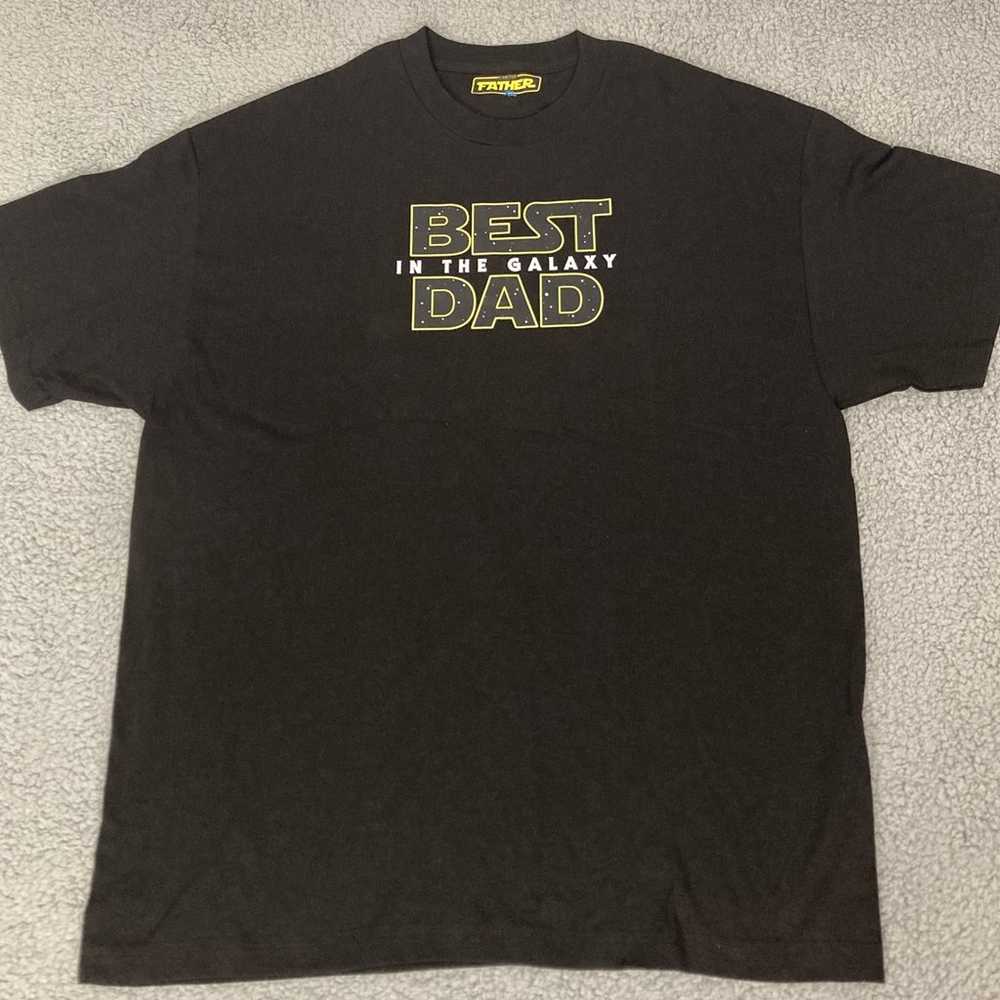 Father “Best Dad in The Galaxy” Men’s Black Tee N… - image 2