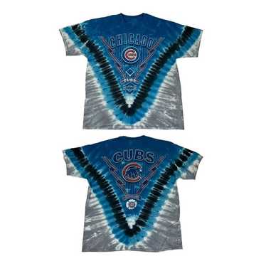 Vintage Chicago Cubs Liquid Blue Tie Dye T-Shirt … - image 1