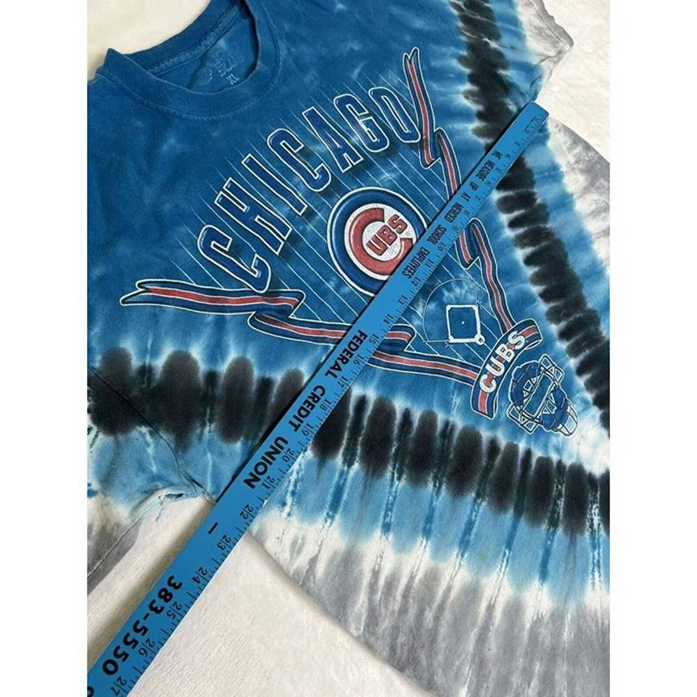 Vintage Chicago Cubs Liquid Blue Tie Dye T-Shirt … - image 8