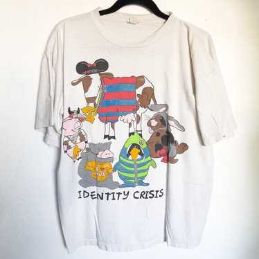 Vintage Funny Tee Shirt T Identity Crisis Single … - image 1