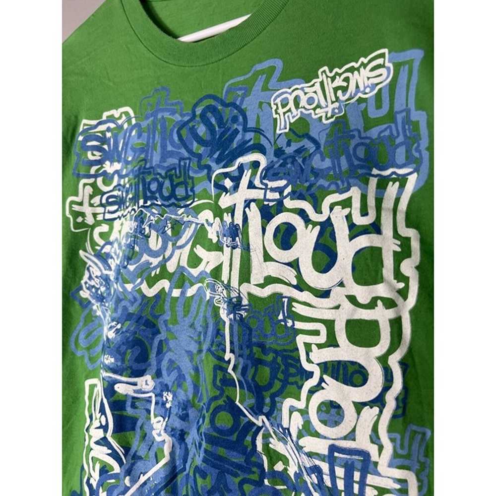 Vintage Y2k Green graphic Rapping Graffiti T Shir… - image 3