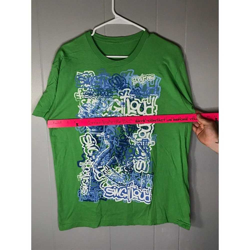 Vintage Y2k Green graphic Rapping Graffiti T Shir… - image 5