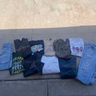 Vtg bundle lot of 11 jeans shirt