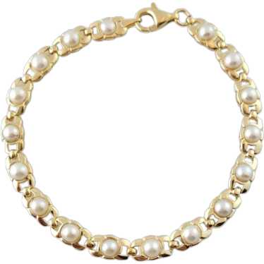 14 Karat Yellow Gold Pearl Bracelet #17767