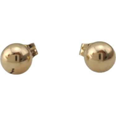 14K Yellow Gold Ball Stud Earrings #17806 - image 1