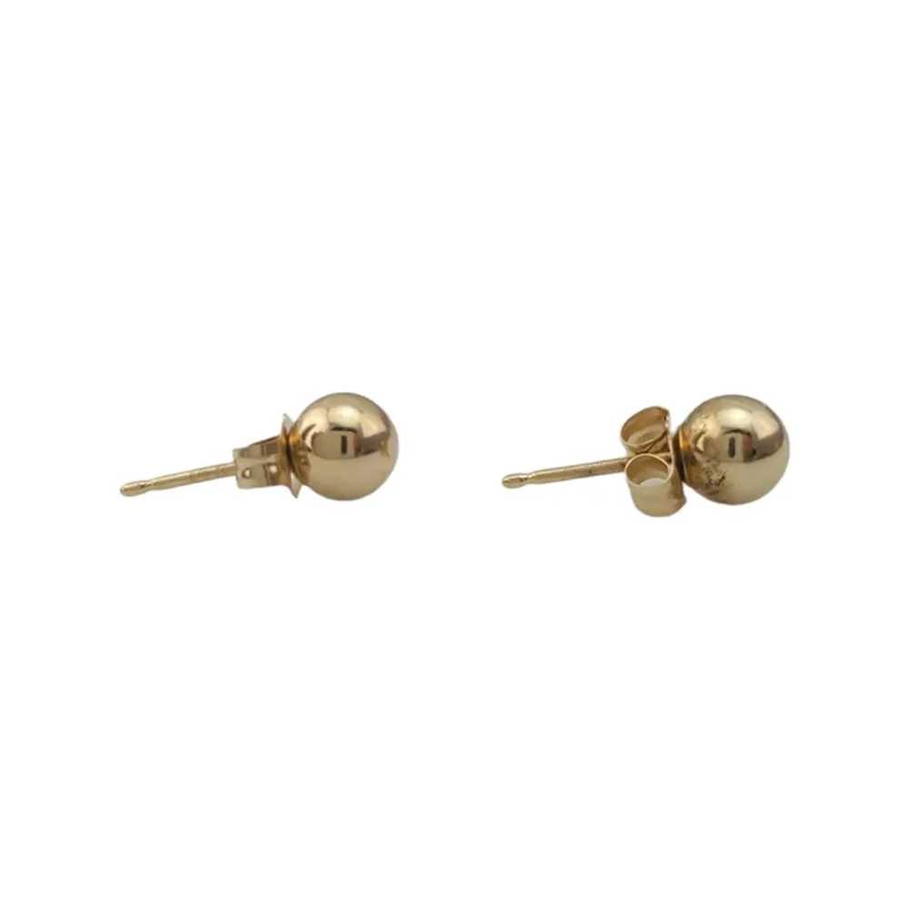 14K Yellow Gold Ball Stud Earrings #17806 - image 2