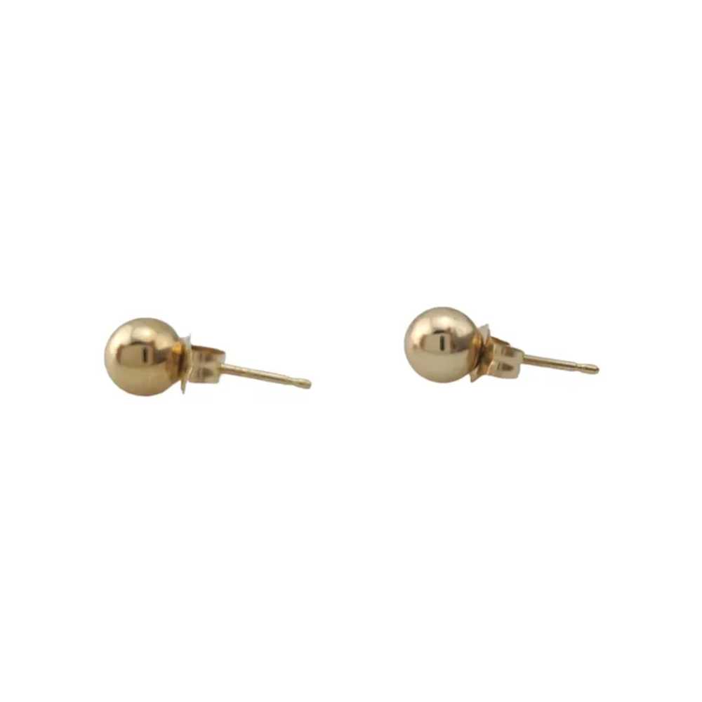 14K Yellow Gold Ball Stud Earrings #17806 - image 3