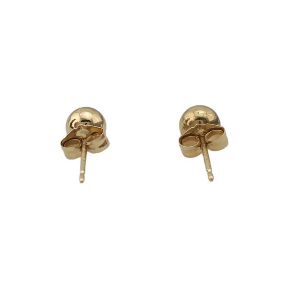 14K Yellow Gold Ball Stud Earrings #17806 - image 4