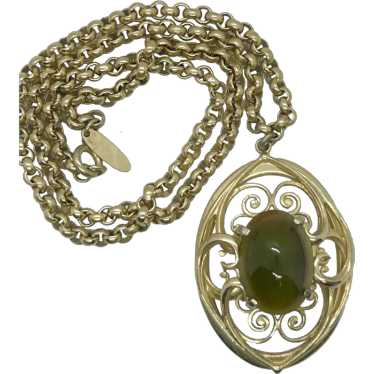 Vintage Whiting Davis Necklace with Dramatic Oval… - image 1