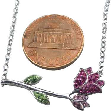 Sparkling Rose Petite Necklace For Her, Sterling … - image 1