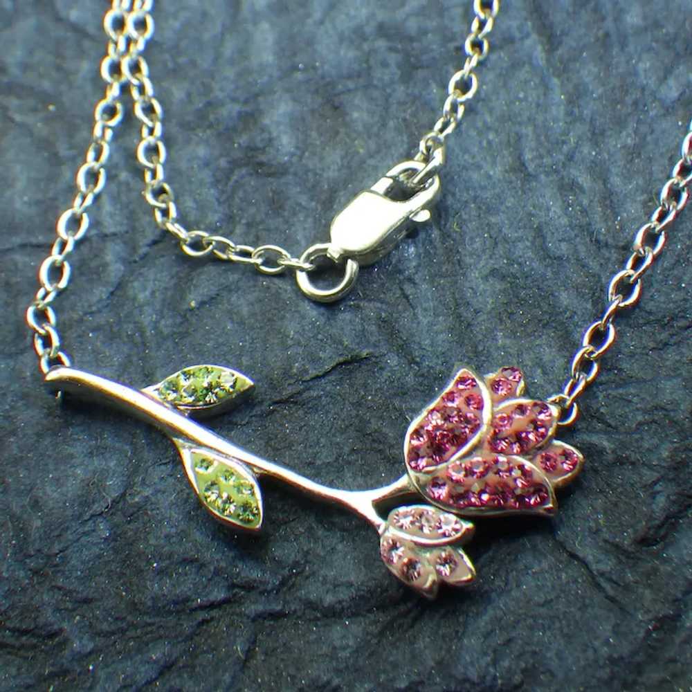 Sparkling Rose Petite Necklace For Her, Sterling … - image 3